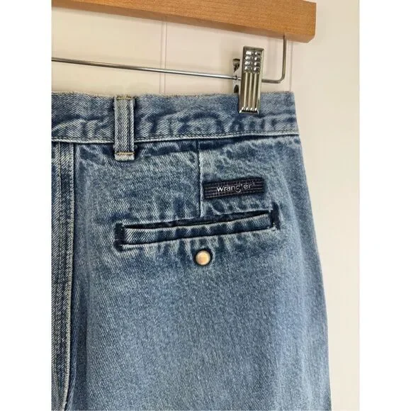 RARE VTG‎ Wrangler Logo Front Jeans Baggy High-Rise Jeans Approx Size 27